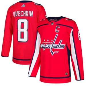 Herre NHL Washington Capitals Drakter Alex Ovechkin #8 Authentic Rød Hjemme